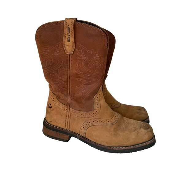 Wolverine Rancher Western Boots Mens 9.5M Cowboy Workwear Steel Toe Brown Tan main image 8